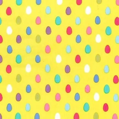 Egg Dots On Yellow Michael Miller 100% Cotton Easter Fabric Fat Quarter • £4.25