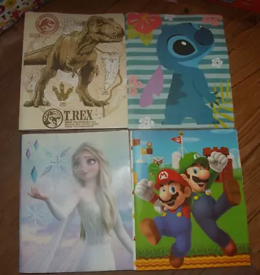 NEW 3 Prong 2 Pocket Polyvinyl Folder U PICK MARIO FROZEN DINOS LILO & STITCH • $10