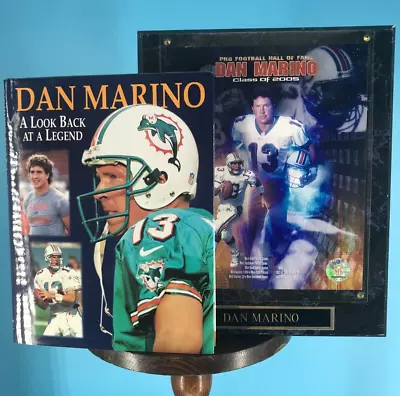 Dan Marino Signed A Look Back At A Legend Book Authenticated & Plaque Bundle • $34.95