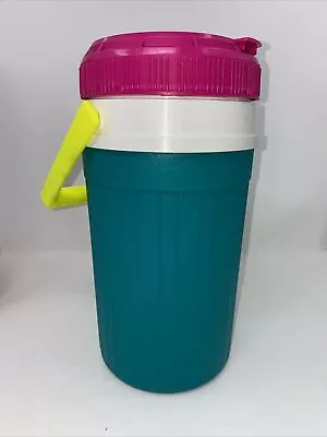 Igloo 1/2 Half Gallon Water Jug Vintage Retro Cooler Pink Yellow Teal 1992 New • $29.90