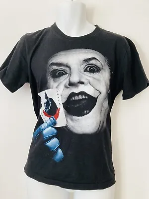 Vintage Batman Jack Nicholson Joker Black T Shirt Flybeans Size M Single Stitch • £16.99