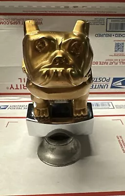 Vintage Mack Truck Gold Bulldog Hood Ornament With Chrome Hood Base • $58.64