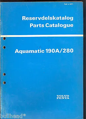 1978 Volvo Penta Aquamatic 190a/280  Parts Manual / 3271 • $35.99