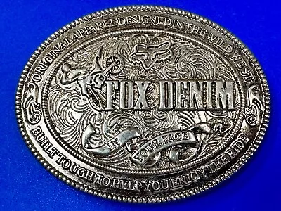 Fox Denim Dirt Bike Motorcycles ATV In Your Face Original Apparel Belt Buckle • $32.40