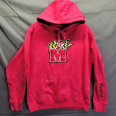 Vintage Maryland Terrapins Hoodie Men M Red Pullover Hooded Sweatshirt • $19.91