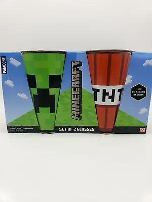 Minecraft Green Creeper  & TNT Set Of 2 Glasses By PALADONE • $23.99