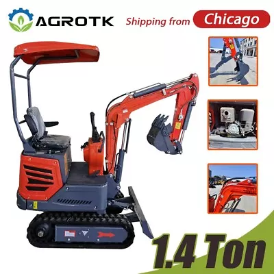 Mini Excavator 1.4Ton Digger 13.5HP Tracked Crawler Hydraulic B&S Engine Gas EPA • $6799