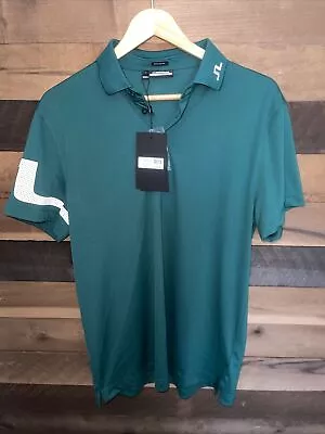 J Lindeberg Men's Heath Regular Fit Golf Polo GMJT07621 M376 Green Medium NEW • $52