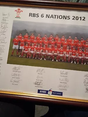 Wales Rugby Union WRU 2012 Signed  Grand Slam6 Nations Winners Poster Framed • £6.99