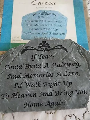 Carlson Garden Stepping Stone/plaque #12961 Tears-words Of Rememberance • $19.95