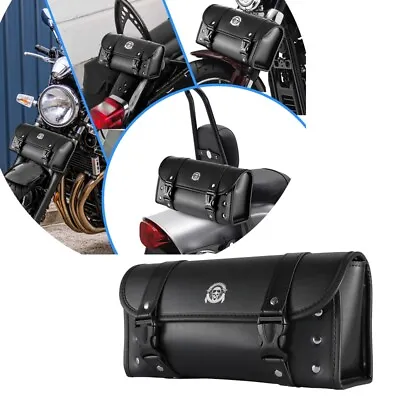 Motorcycle Handlebar Sissy Bar Luggage Tool Storage Pouch Fork Roll Barrel Bag • $29.99