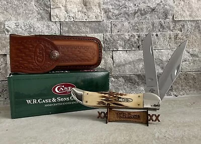 Case XX Vintage Stag Folding Hunter Two Blade With Original Box And Sheath 2000 • $149.95