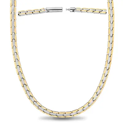 Powerful Silver & Gold Titanium Magnetic Therapy Necklace • $79.95