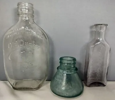 Carter's Blue Green Ink Goff's Cough Syrup Old Quaker Whiskey Bottles Lot  • $27.99