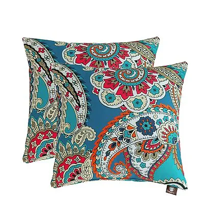 2x Throw Cushion & Cover Makimoo Retro Style Design High Quality Microfiber Fill • £6.99