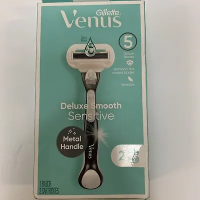 Gillette Venus Deluxe Smooth Sensitive Metal Handle 5 Blades #684 • $10.99