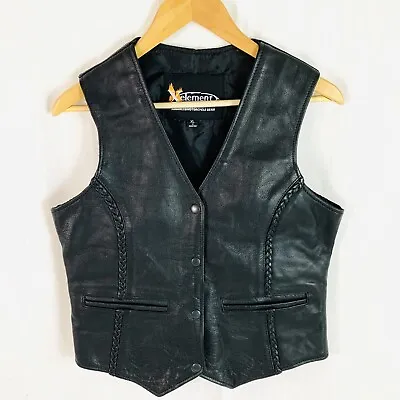 $59.99 • Buy XElement Leather Motorcycle Vest Black Womens XL Outlaw