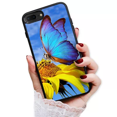 ( For IPhone 7 ) Back Case Cover AJ12989 Butterfly Sun Flower • $9.99