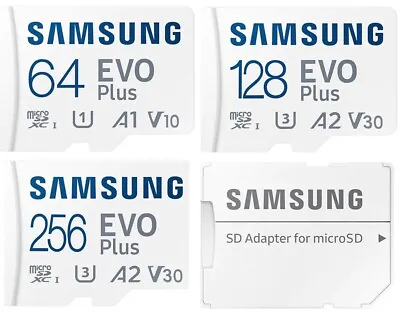 Samsung EVO Plus 2021 Micro SDXC 64GB 128GB 256GB CLASS 10 Memory Card U3 130Mbs • £1.97