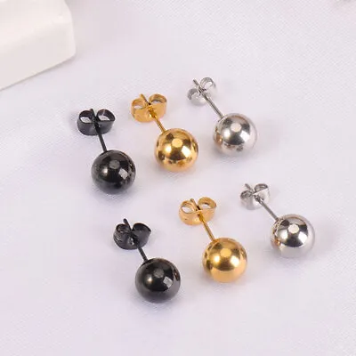 Stud Earrings Ear Piercing Decor Studs Tragus Round Bead Simple Fashion Jewelry • $1.49