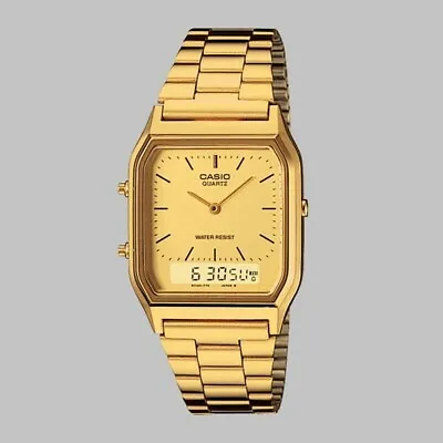 Casio AQ-230A-1D Casio All Gold Dual Time Watch AU  • $29.99