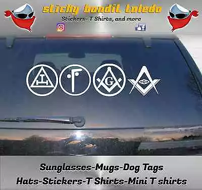 Masonic Triad Tubalcain Square And Compass 2 Inch Window Vinyl Decal's  • $6