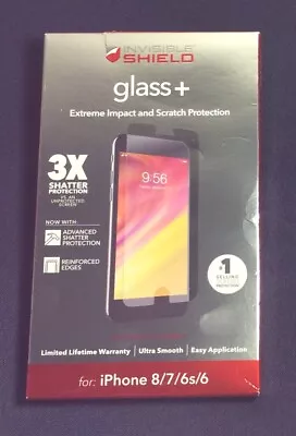 ZAGG Invisible Shield GLASS+ Extreme Impact & Scratch Protection IPhone 8/7/6s/6 • $4.99