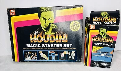 1987 The Great Houdini Magician Magic Kit Starter Set & ROPE MAGIC AMAV • $29.90