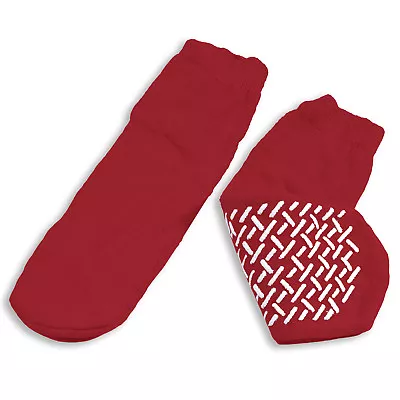 Non Skid Hospital Travel Soft Sole Slipper Socks SMALL Red #2180 20%OFF & • $12.99