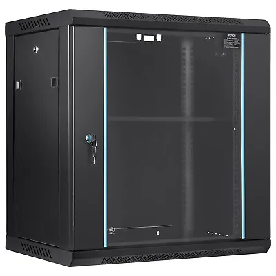 VEVOR 12U Wall Mount Network Server Rack Cabinet Enclosure 15.5'' Deep Door Lock • $113.39