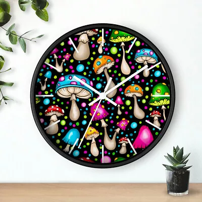 Colorful Mushroom Clock - Hippie Wall Decor • $41.95