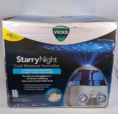 Vicks Starry Night Cool Mist Humidifier 1.0 Gal Med Room Size Filtered V3700-VV1 • $36.88