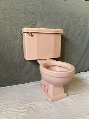 Vtg Deco Mid Century Coral Pink Porcelain Toilet Old American Standard 130-24E • $1195