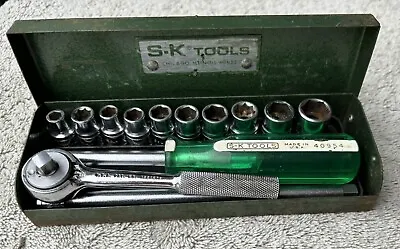Vintage S-K Tools 1/4” Drive Socket Set Of 14 Tools 40970 Metal Case And Tray • $82