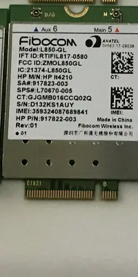 HP It4210 WWAN Fibocom L850-GL W/GPS LTE/HSPA+ M.2 XMM 7360 LTE-A PN# L70670-005 • $40