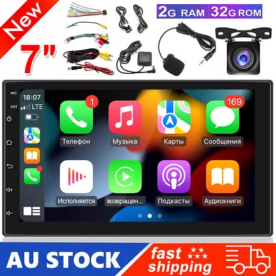 2+32G 7'' Double Din Car Stereo Head Unit For Apple CarPlay Android SWC/USB/AUX • $83.95