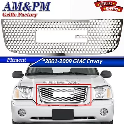 Fits 2001-2009 GMC Envoy Grille Laser Cut Upper Stainless Round Holes Insert 1pc • $72.99