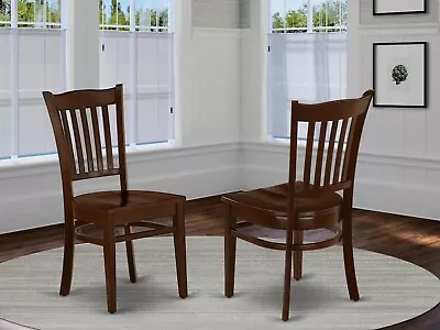 Set Of 4 Groton Dinette Kitchen Dining Chairs With Wood Seat In Mahogany Finish • $334