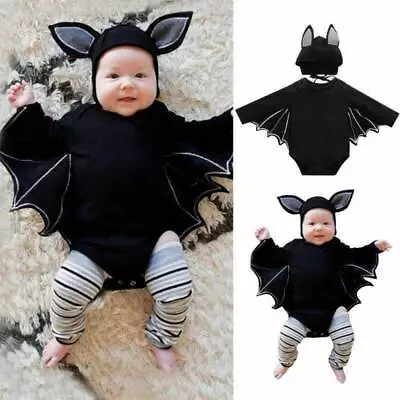 Bat Romper With Wings Hat Set Costume Fancy Dress Kids Baby Boys Girls Children • $21.48