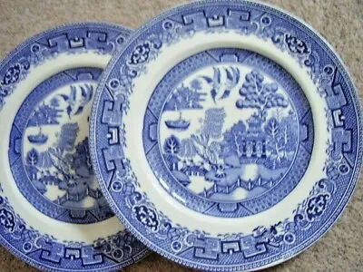  Alfred Meakin England Porcelain PlateOLD Willowset Of 2  • £10