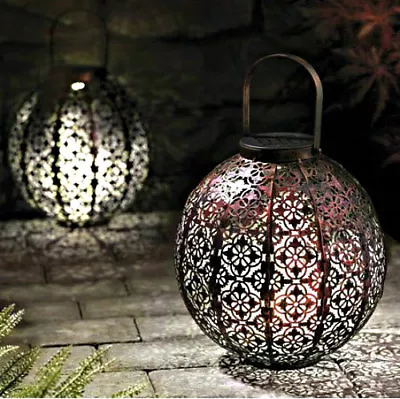 £21.51 • Buy Solar Garden Lantern LED Light Up Lamp Outdoor Decor Demask Moroccan Hanging