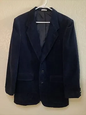 The Mens Store Navy Corduroy Sport Coat Size 40R Jacket 2 Button 100% Cotton • $35
