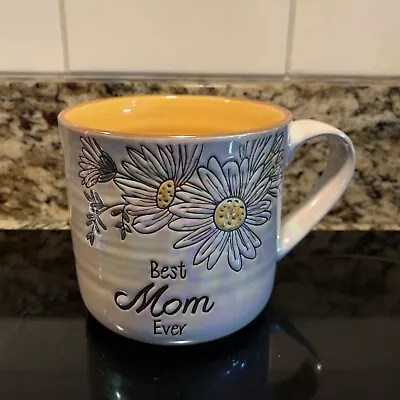 Spectrum Design “BEST MOM EVER” Coffee Tea Mug Luster Glaze Daisies • $10
