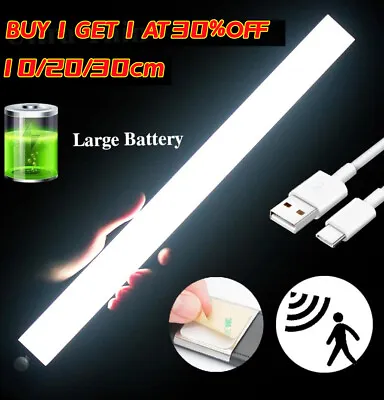 £1.76 • Buy LED PIR Motion Sensor Light Strip USB Rechargeable Wireless Closet Cabinet Lamp