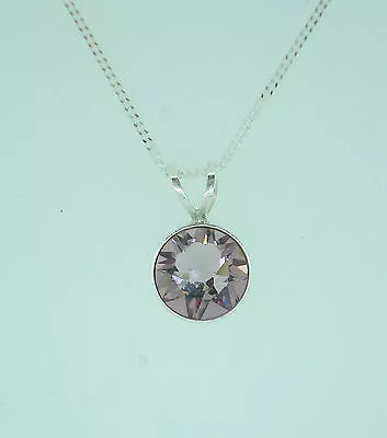 Sterling 925 Silver Pendant Made With Swarovski Crystal Birthstone Necklace • £8.79