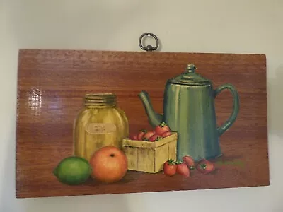 Vintage 70s Hand-Painted Country/Farm Signed Wall Art • $19.99