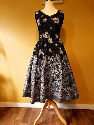 MONSOON Black & White Fit & Flare Dress Size 18 Party Wedding Evening Vintage  • $44.19