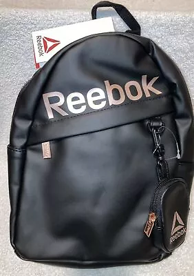 Reebok Women's Jude Mini Backpack Black Rose Gold With Coin Purse NWT • $18.90