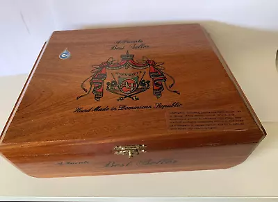 Vintage Wooden Empty Cigar Box 'A Fuente Best Seller' 8.25 X5.25 X2.8  Hinged • $7