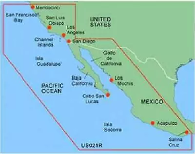 Garmin MUS021R Bluechart Marine Chartplotter Chart Map California To Mexico • $99.95